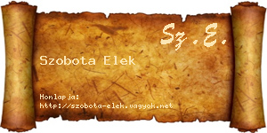 Szobota Elek névjegykártya