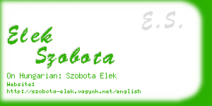 elek szobota business card